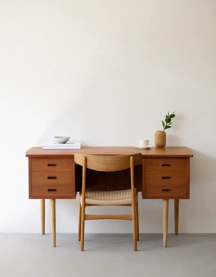 Antoine Retro Cherry Wood Writing Desk
