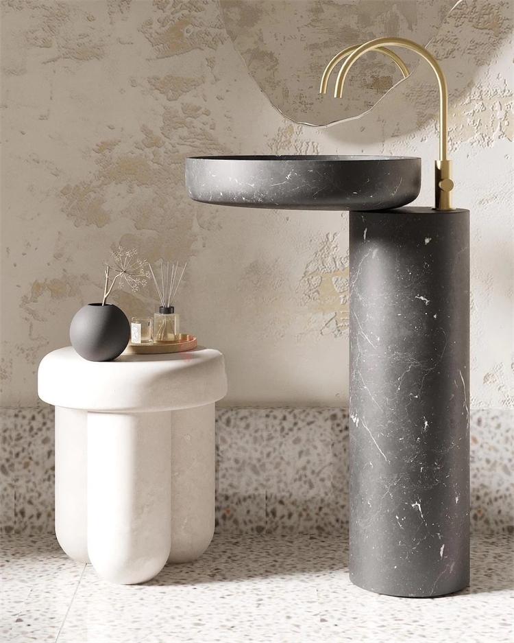 Rae Medieval Marble Pedestal Sink