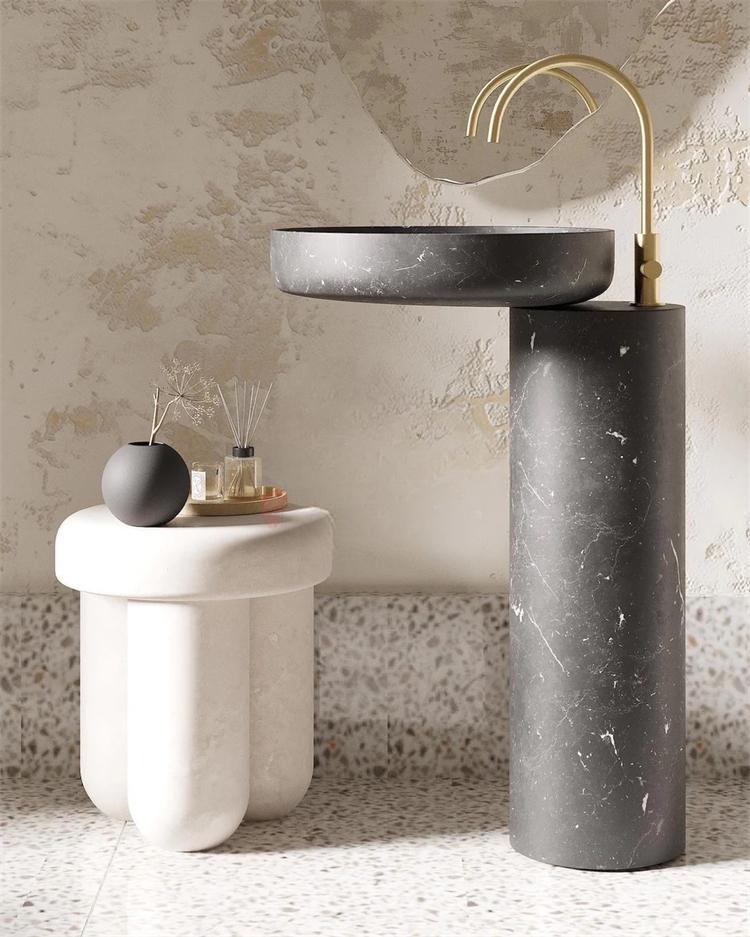 Rae Medieval Marble Pedestal Sink