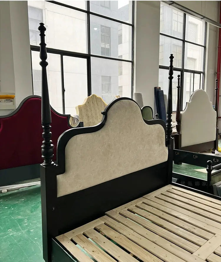 Curtis Elegant Solid Wood Neoclassical Double Bed