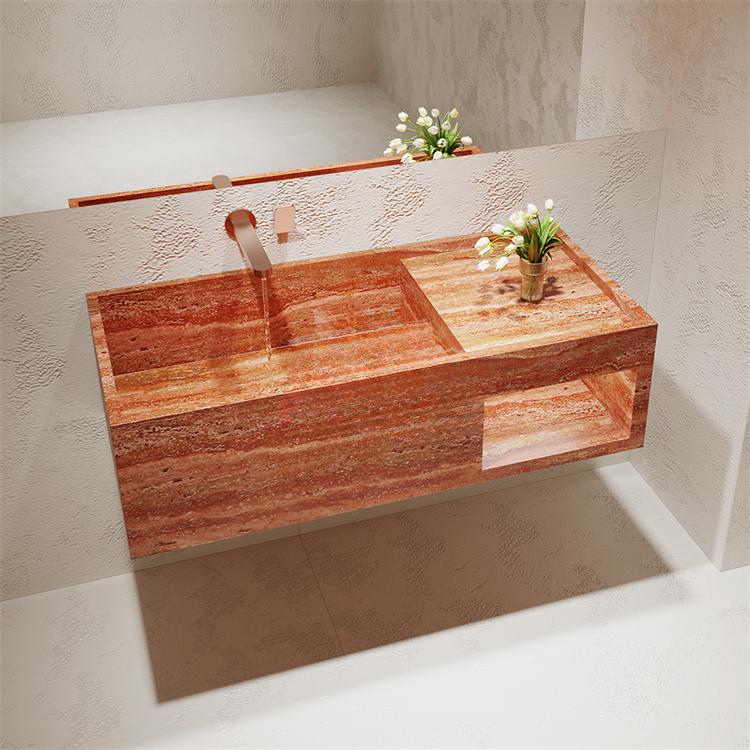 Millie Red Cave Stone Wall-Mounted Basin