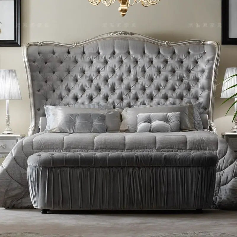 Amaury Fabric Soft-Covered Wooden Bed