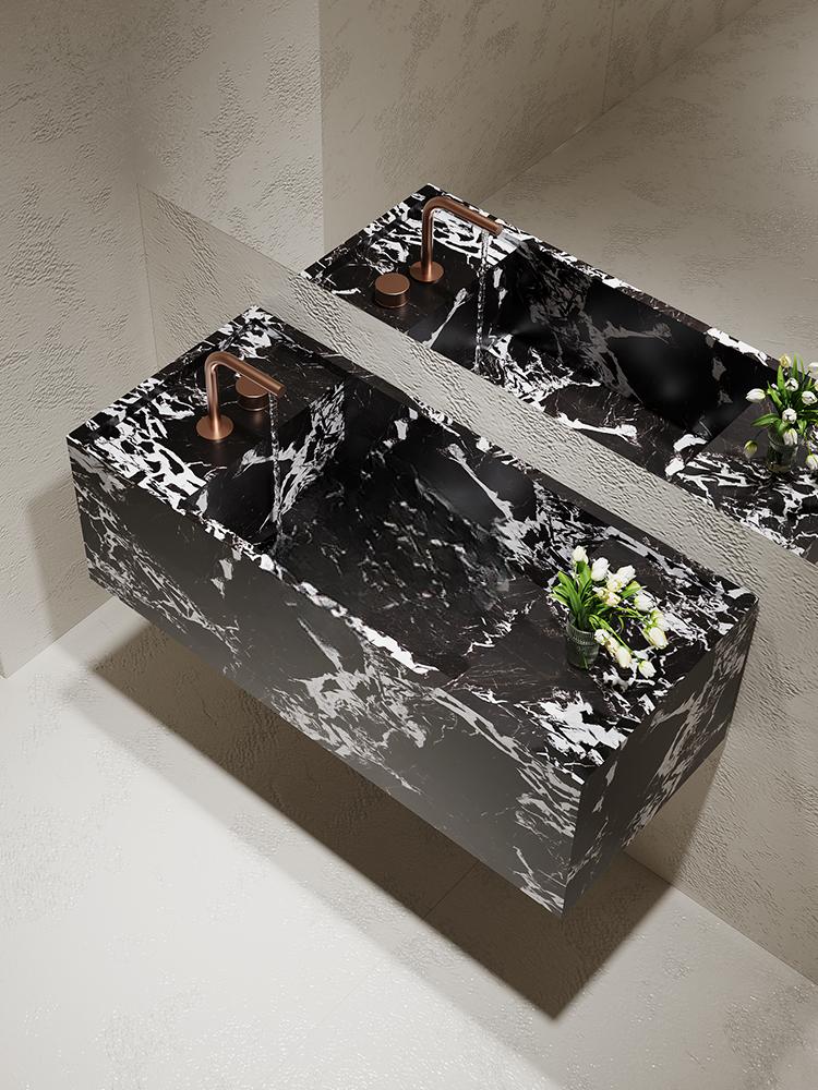 Lara Amazon Green Marble Integrated Sink