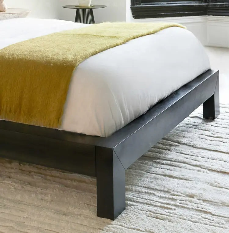 Thoreau Fabric Lambskin Solid Wood Bed