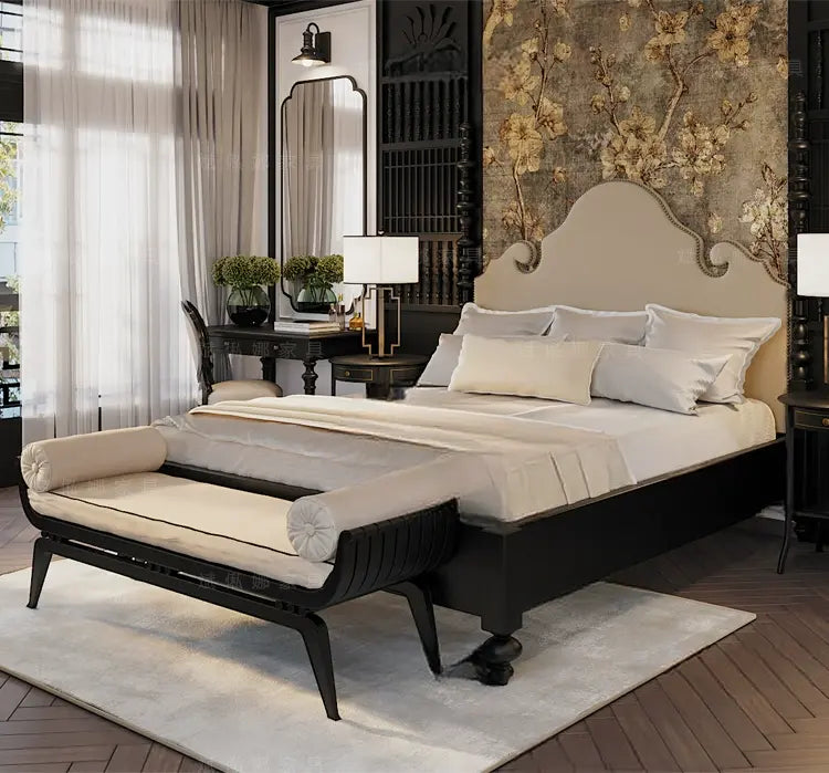 Lucie Retro Town Custom Neoclassical Double Bed