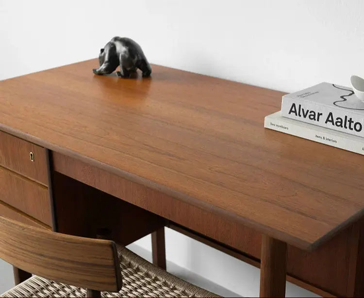 Baptiste Compact Retro Teak Writing Desk