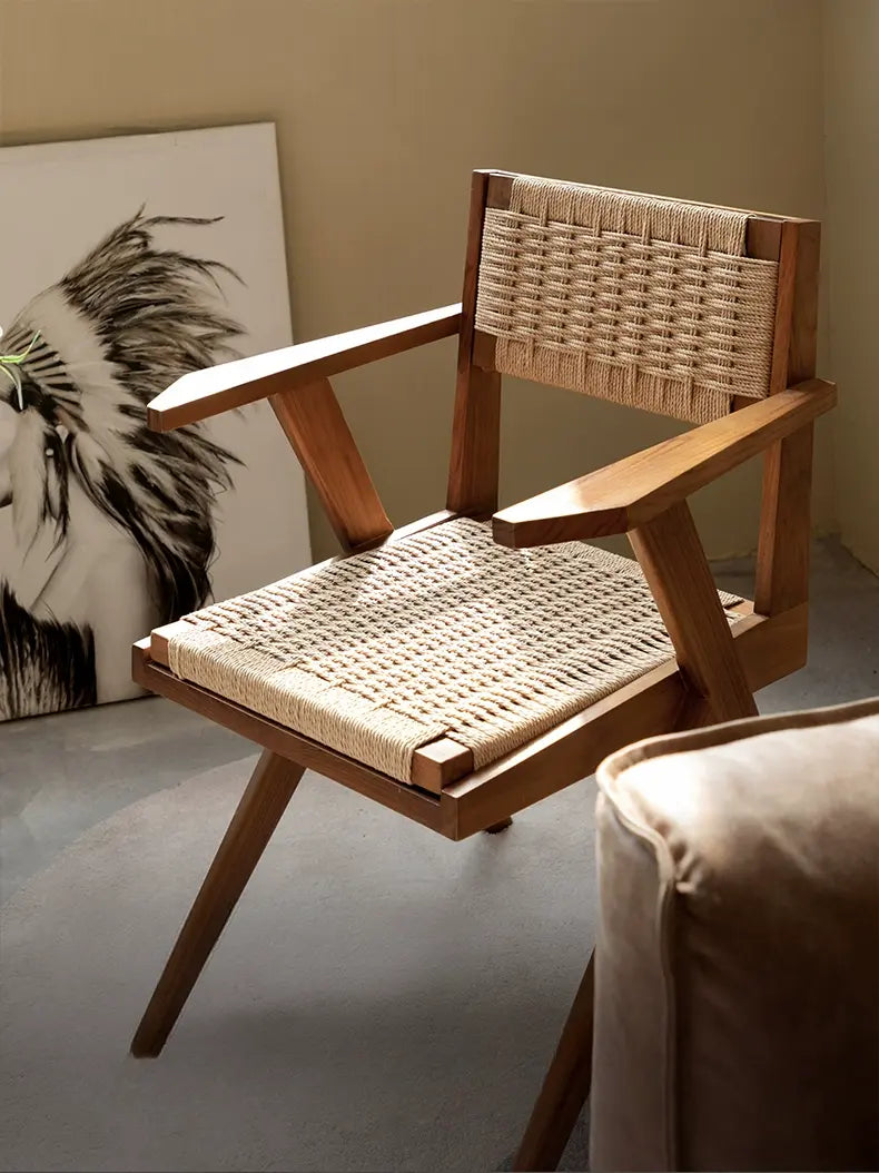 Bastien Retro Teak Solid Wood Dining Chair