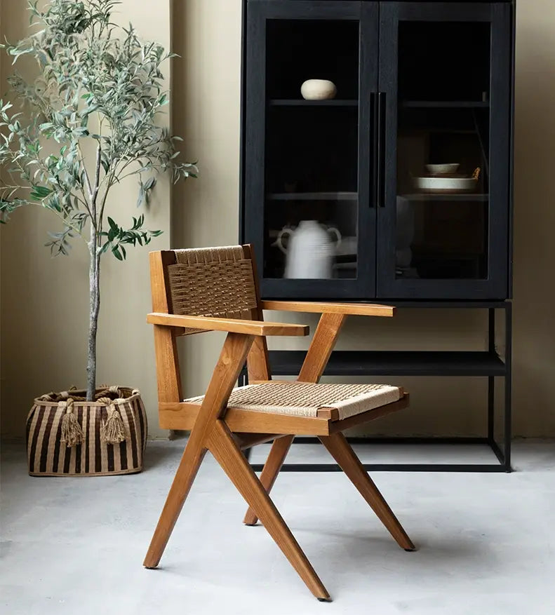 Bastien Retro Teak Solid Wood Dining Chair