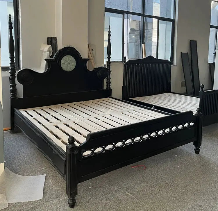 Helene Retro Solid Wood Four-Poster Bed