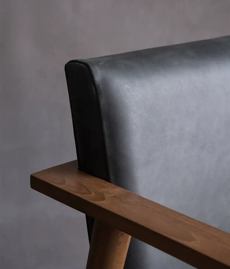 Raffaele Imported Solid Wood Leather Sofa Chair