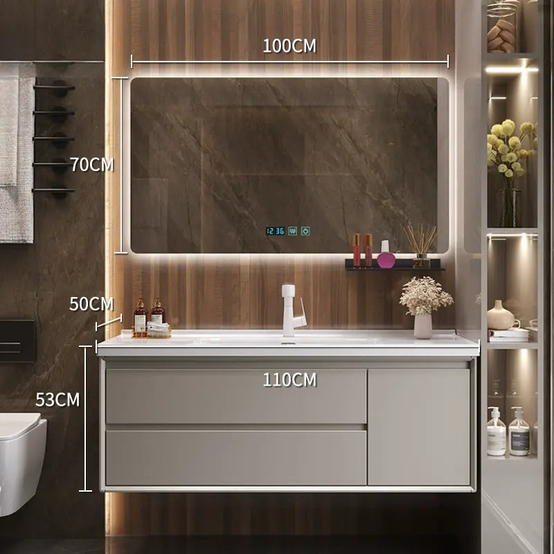 Athena Oak Bathroom Vanity with Smart Mirror