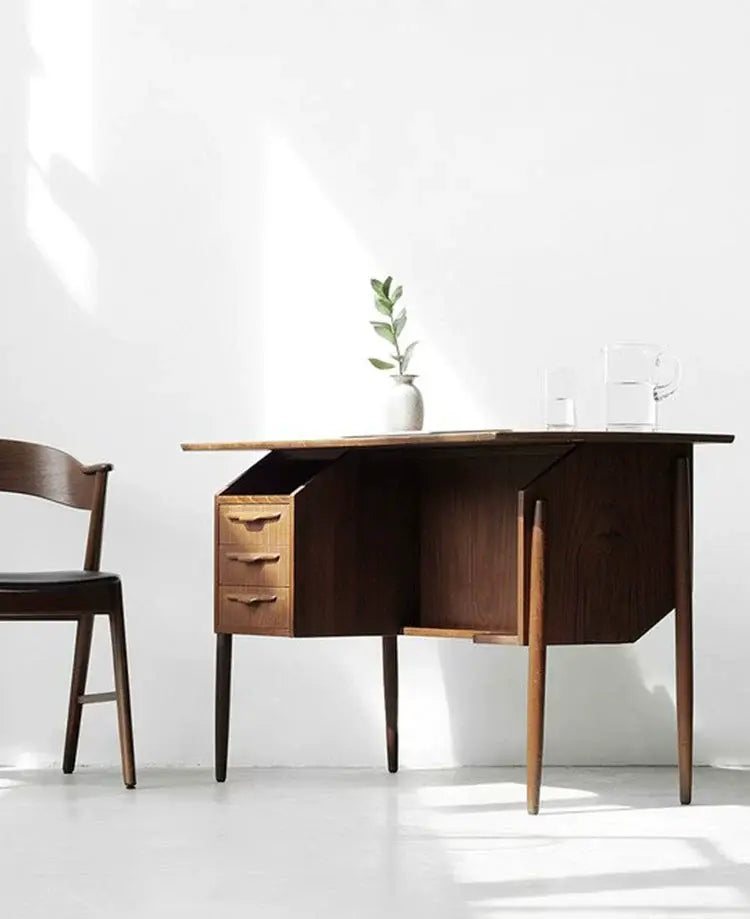 Jacopo Solid Wood Writing Desk in Cherry