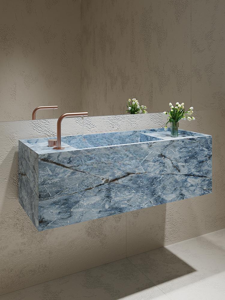 Agastya Ice Silk Blue Jade Wall-Mounted Sink