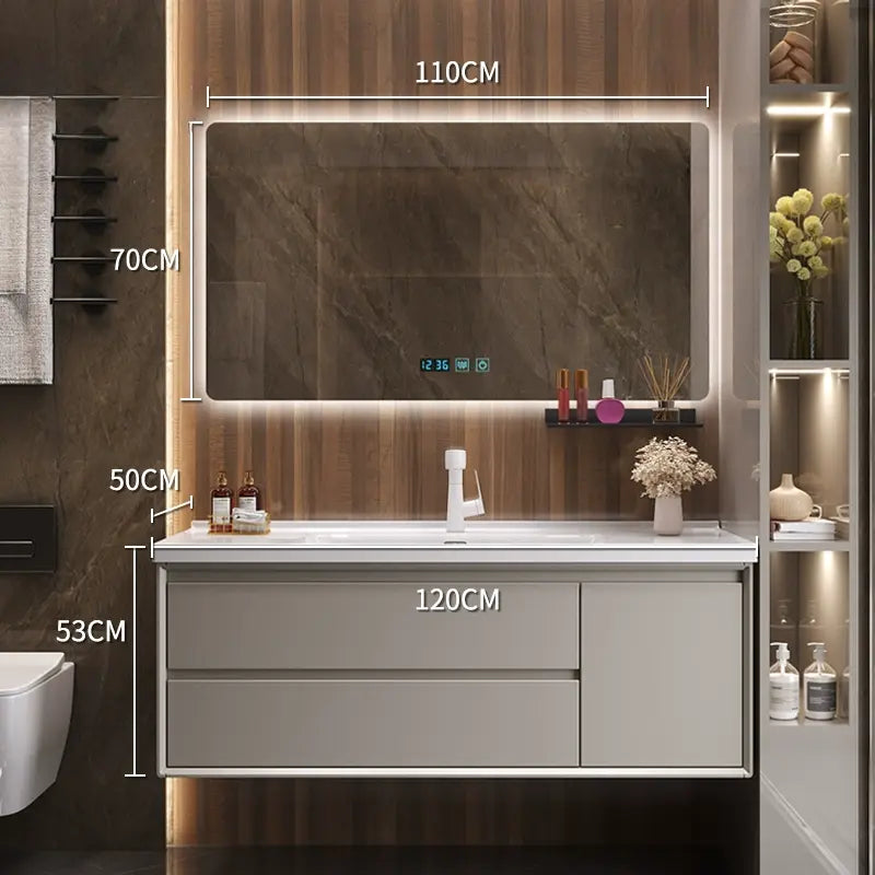 Athena Oak Bathroom Vanity with Smart Mirror