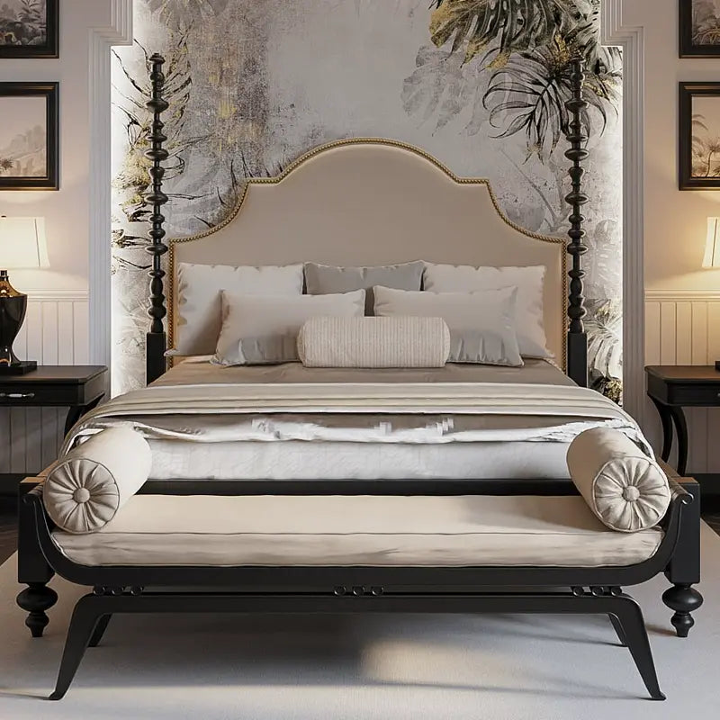 Lucie Retro Town Custom Neoclassical Double Bed