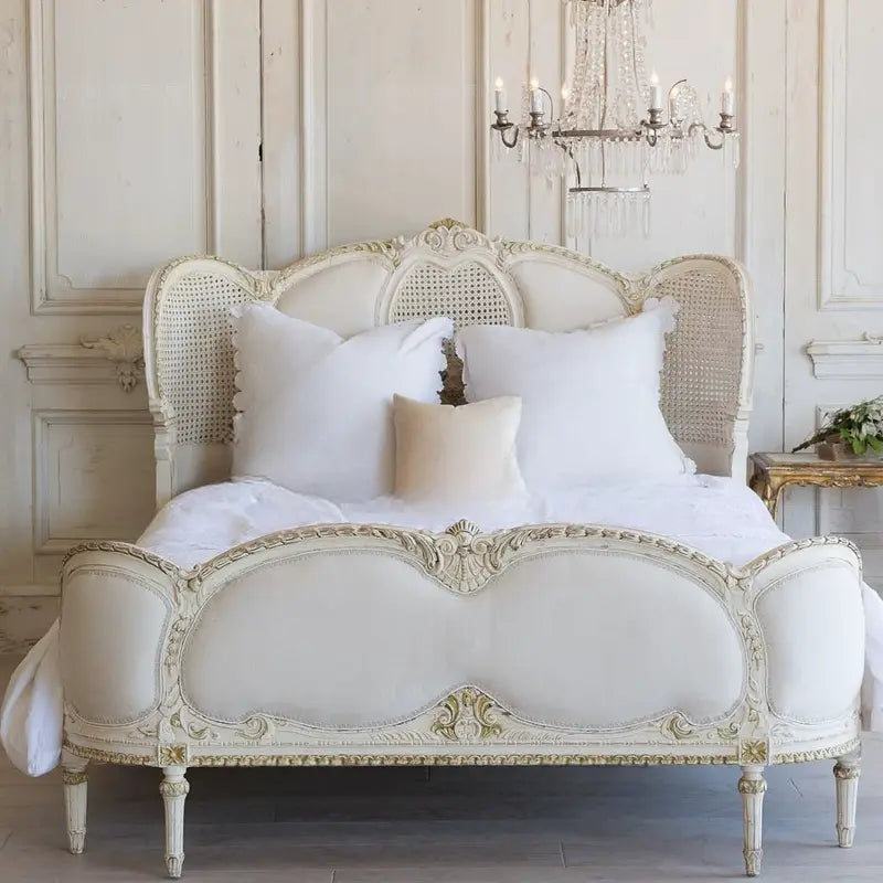 Giulia Modern Rattan Double Bed with Storage