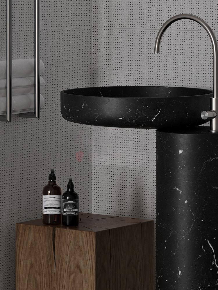 Rae Medieval Marble Pedestal Sink