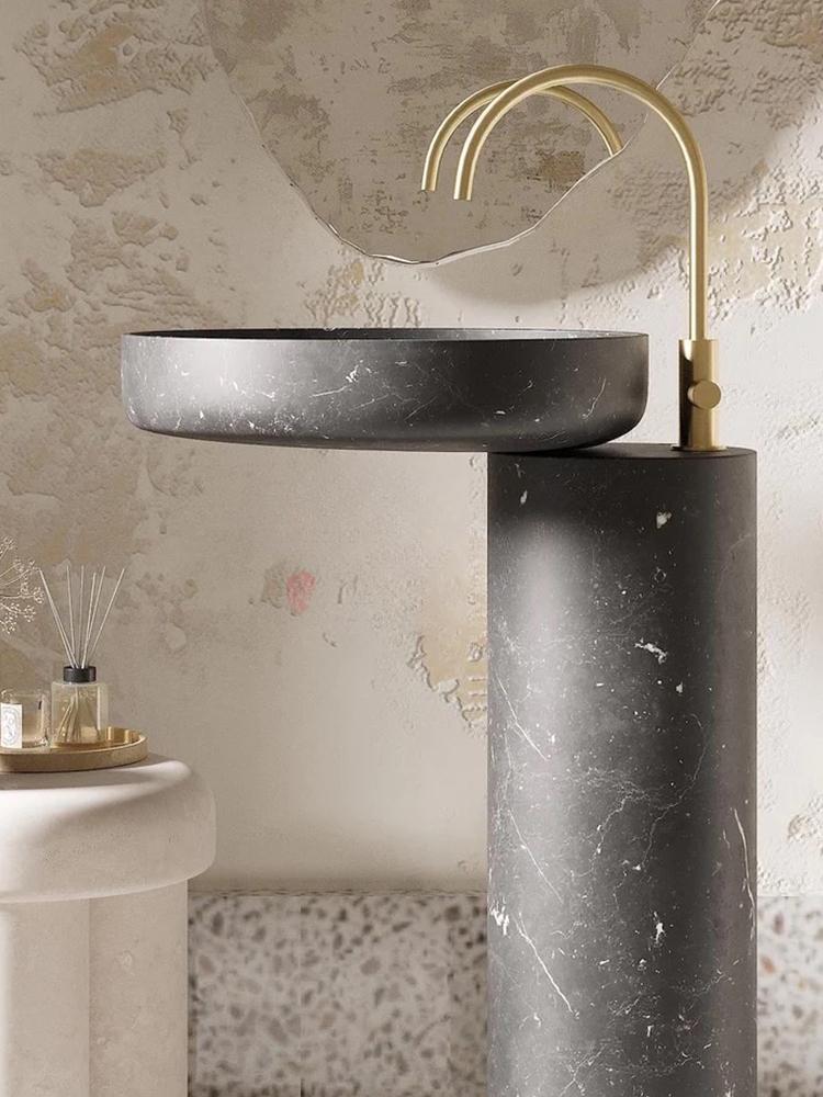 Rae Medieval Marble Pedestal Sink