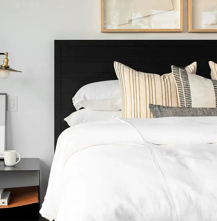 Percy Retro Town Black Neoclassical Double Bed