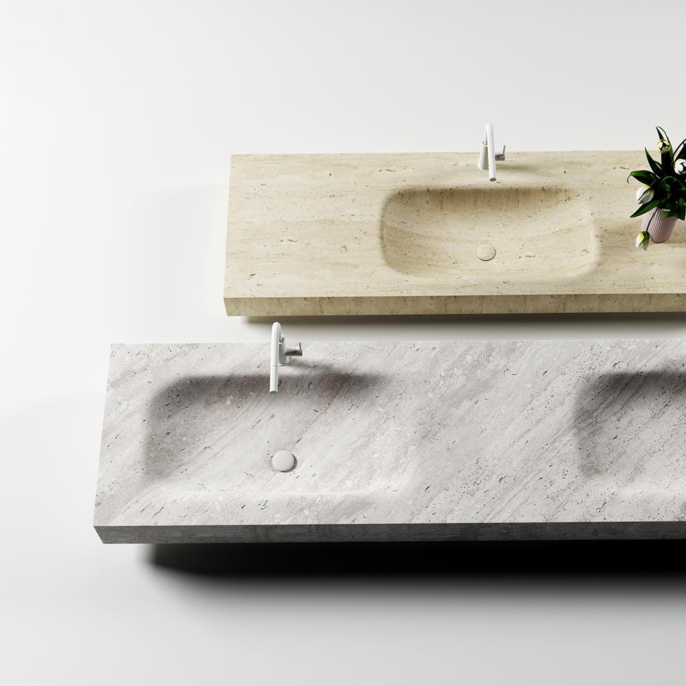 Lennon Beige Roman Travertine Integrated Sink