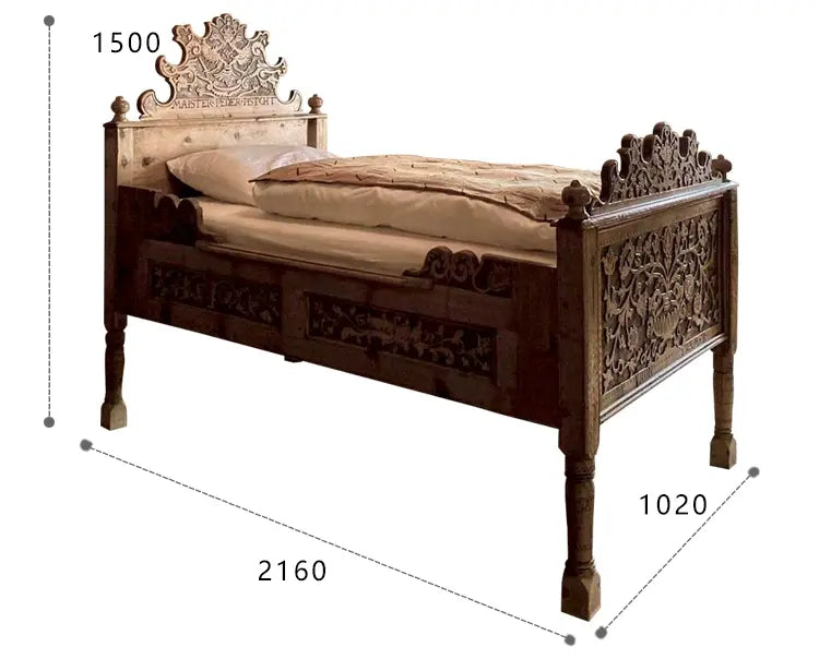 Minette Classic Carved Wooden Kids Bed