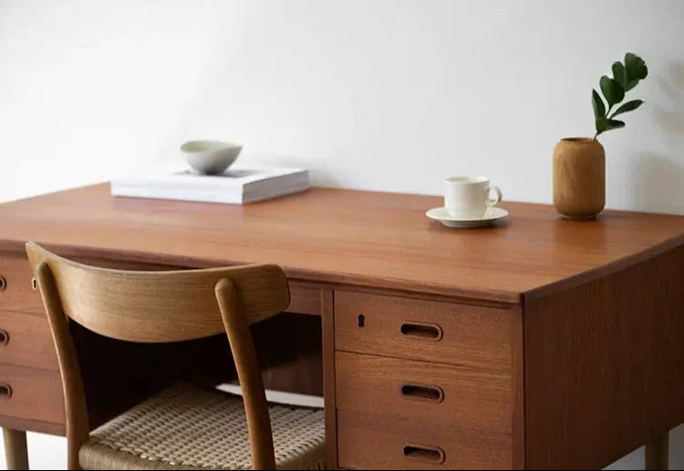 Antoine Retro Cherry Wood Writing Desk