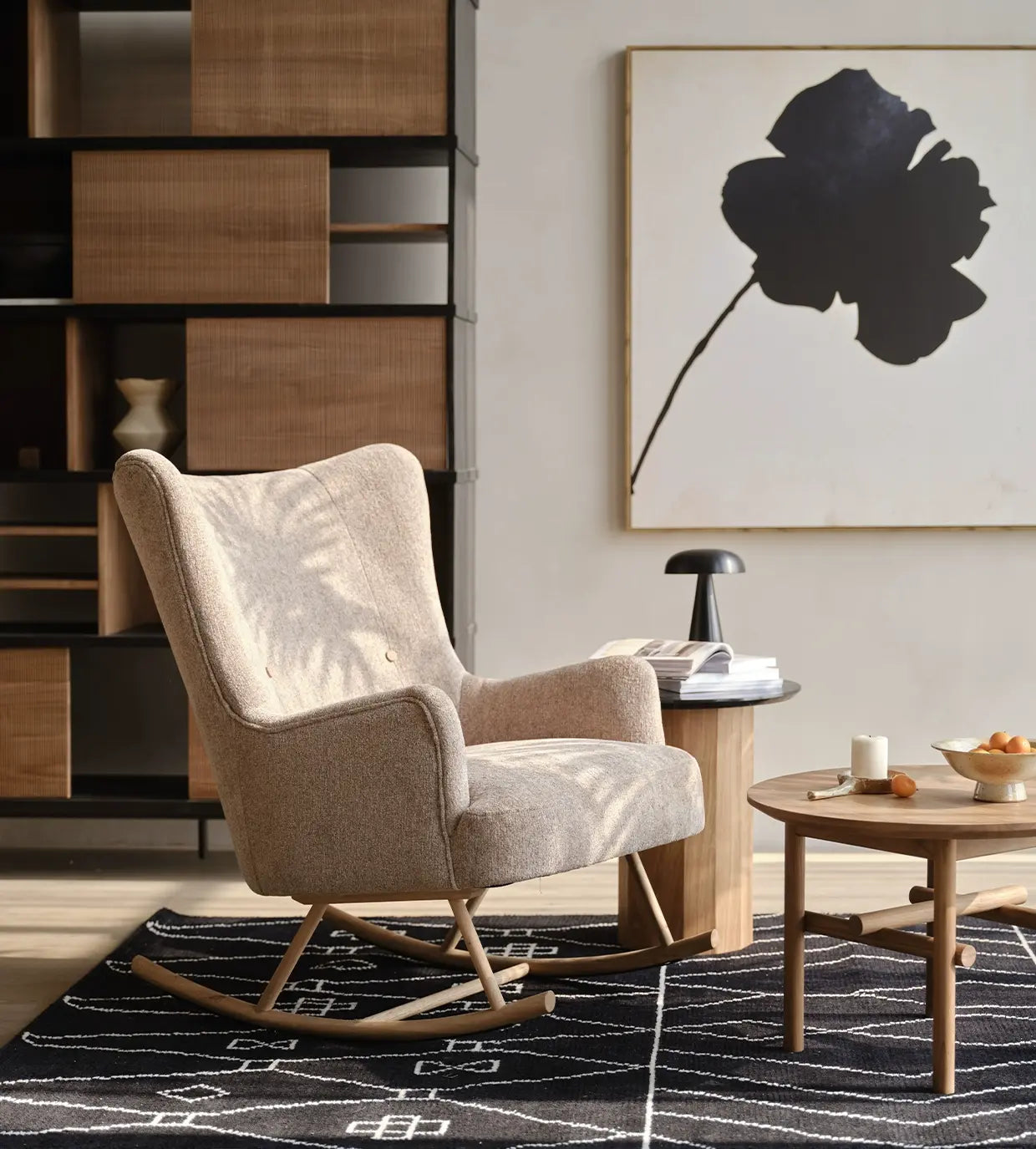 Thierry Solid Wood Rocking Leisure Balcony Chair