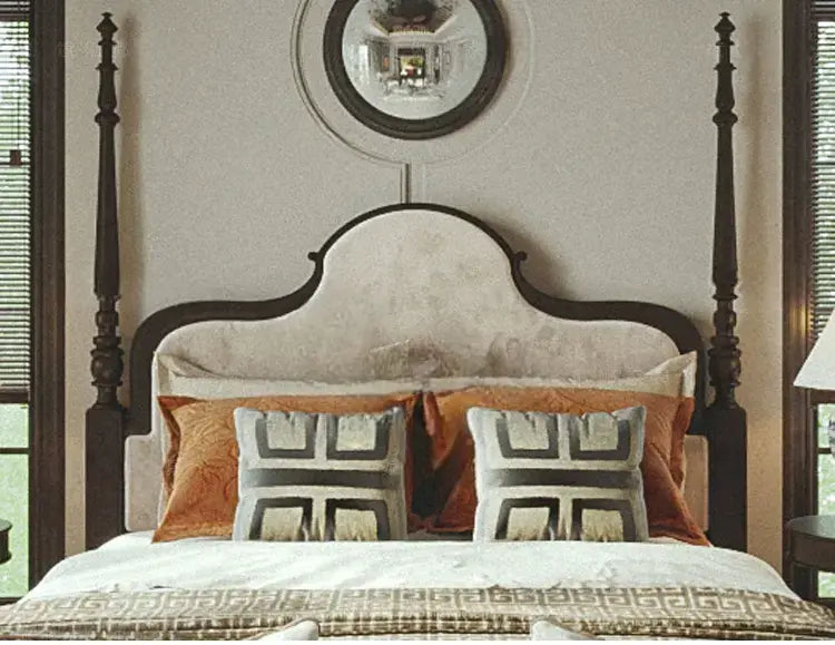 Curtis Elegant Solid Wood Neoclassical Double Bed