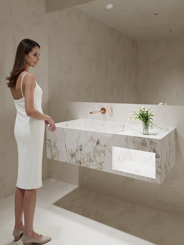 Millie Red Cave Stone Wall-Mounted Basin
