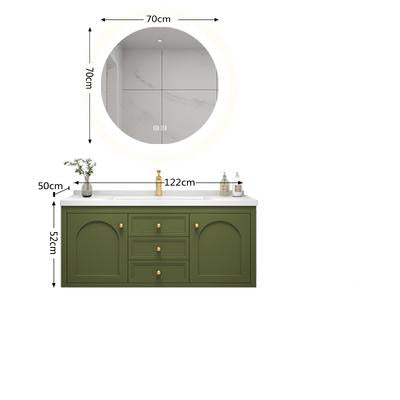 Evelyn Oak Bathroom Cabinet with Corian Basin