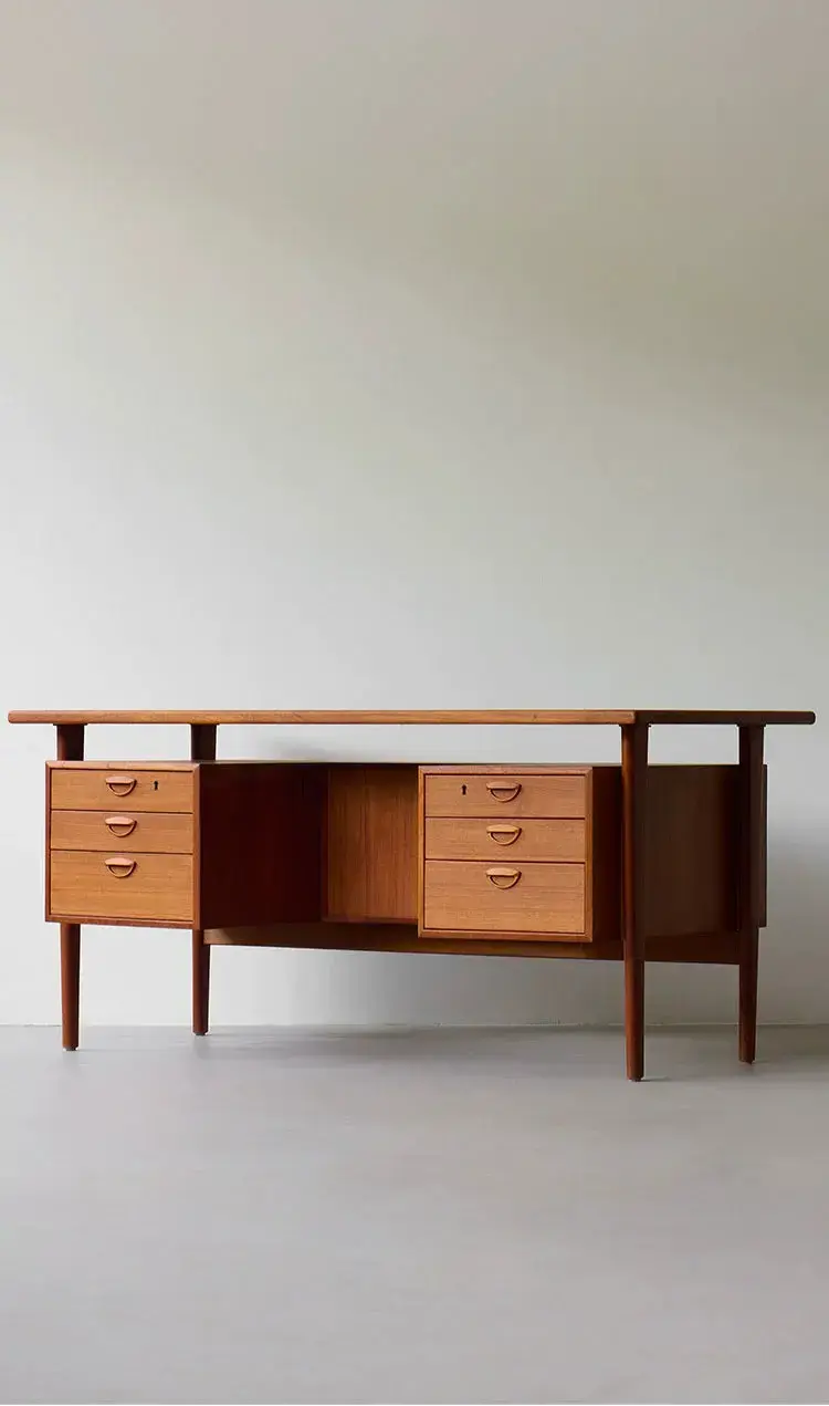 Gaspard Antique Style Teak Office Desk