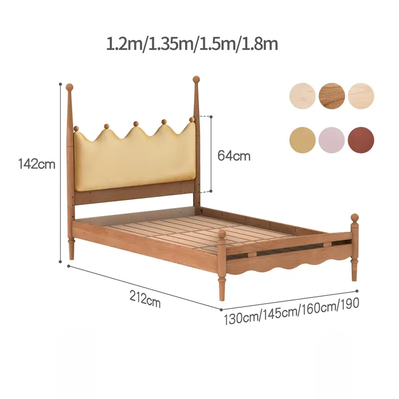 Sebastian Crown retro cherry wood bed