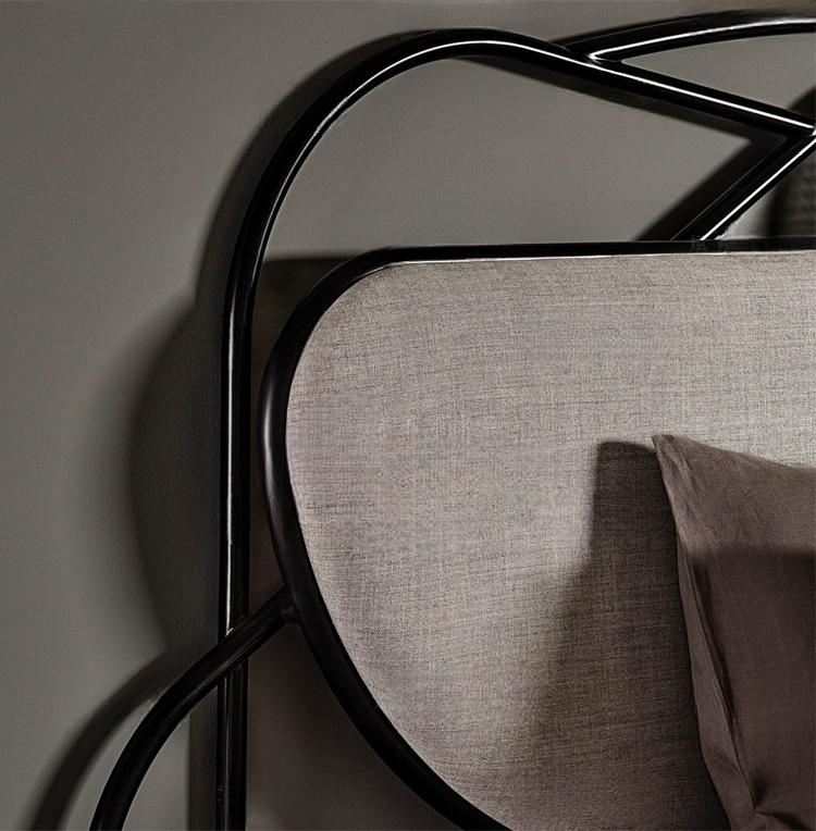 Linnet Solid Wood Bed with Rattan Design