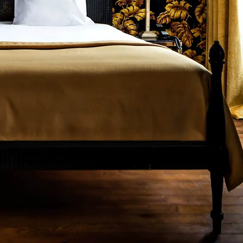 Prue Black Rattan Neoclassical Wedding Bed