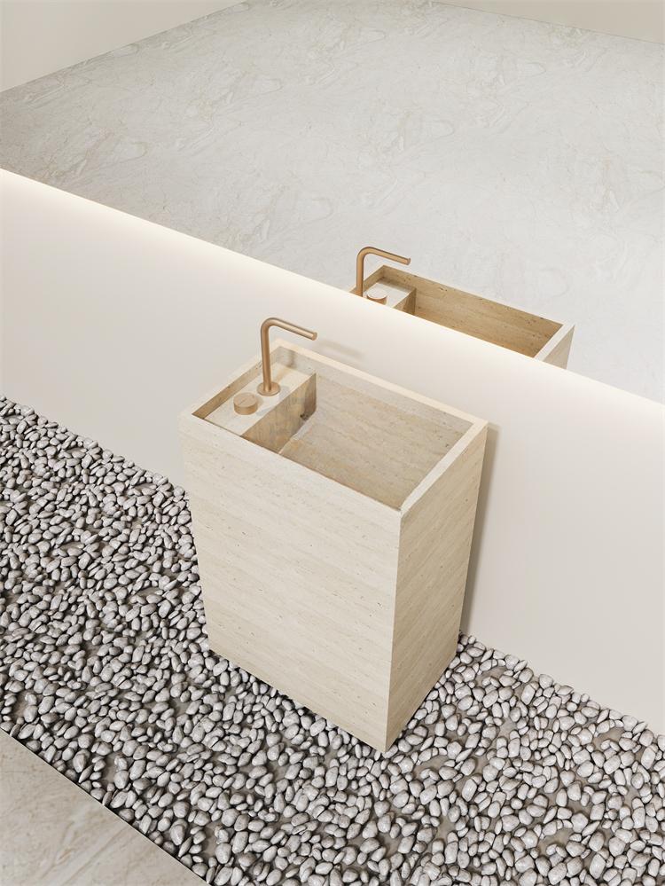 Lou Retro White Pedestal Basin