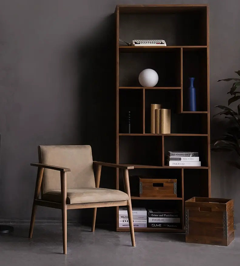 Raffaele Imported Solid Wood Leather Sofa Chair