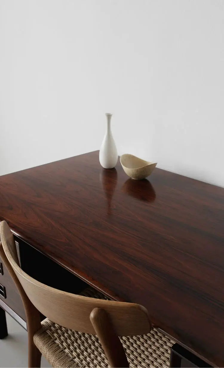 Hugo Custom Teak Mid-Century Writing Desk