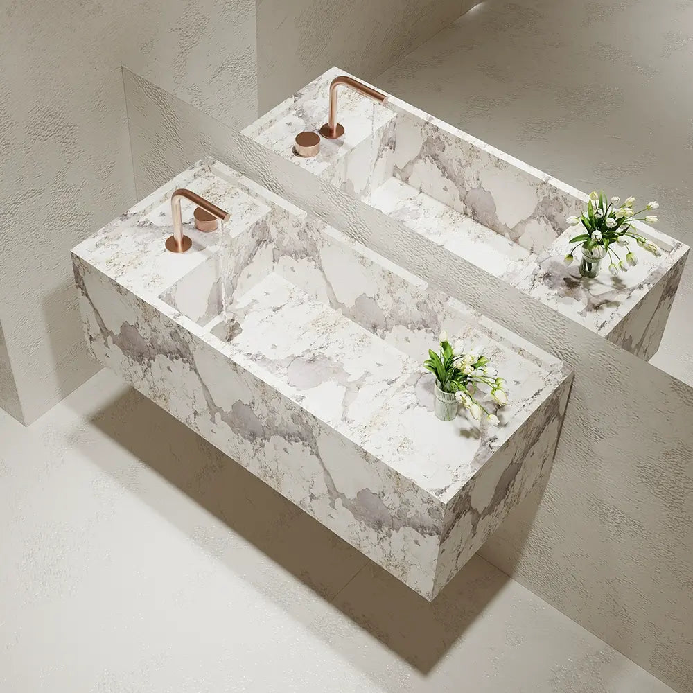 Agastya Ice Silk Blue Jade Wall-Mounted Sink
