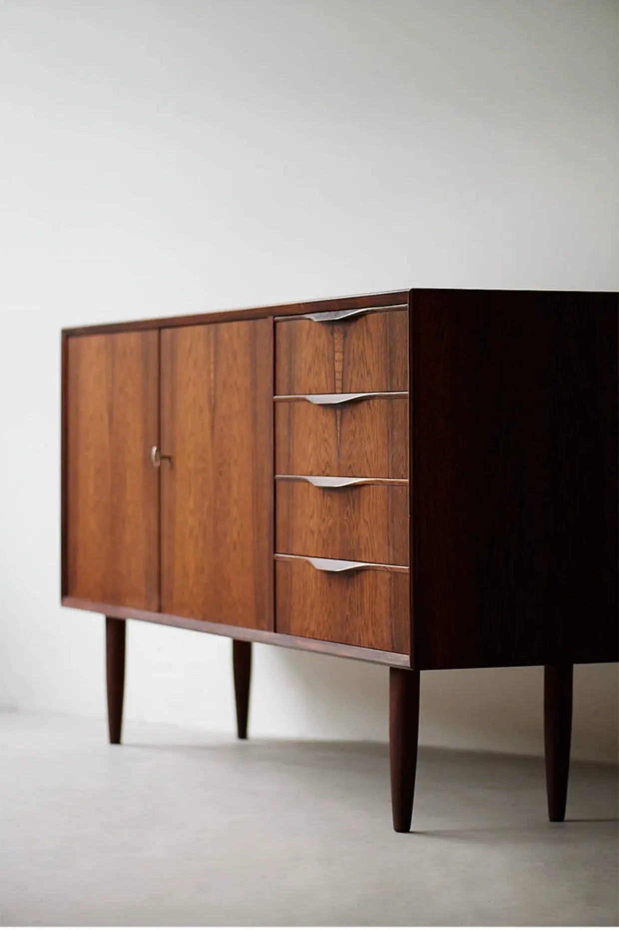 Emil Danish Style Cherry Wood Sideboard Cabinet