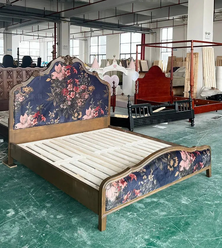 Solstice Retro Carved Wood Princess Style Bed