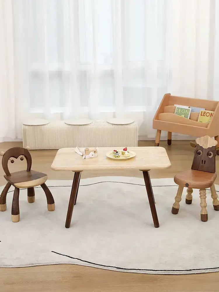 Anthelme Solid Wood Kids Study Table Set