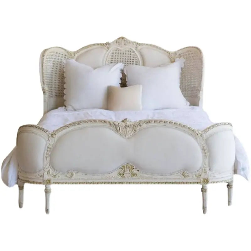 Giulia Modern Rattan Double Bed with Storage