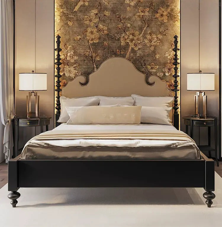 Lucie Retro Town Custom Neoclassical Double Bed