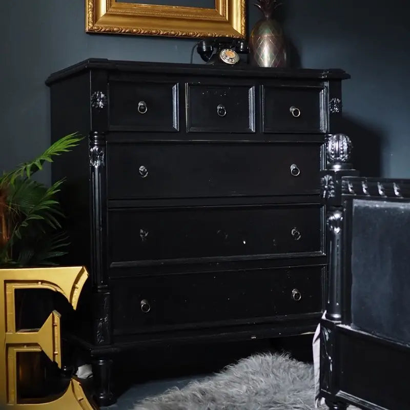 Lilou  Vintage Fabric Carved Bed Custom Design