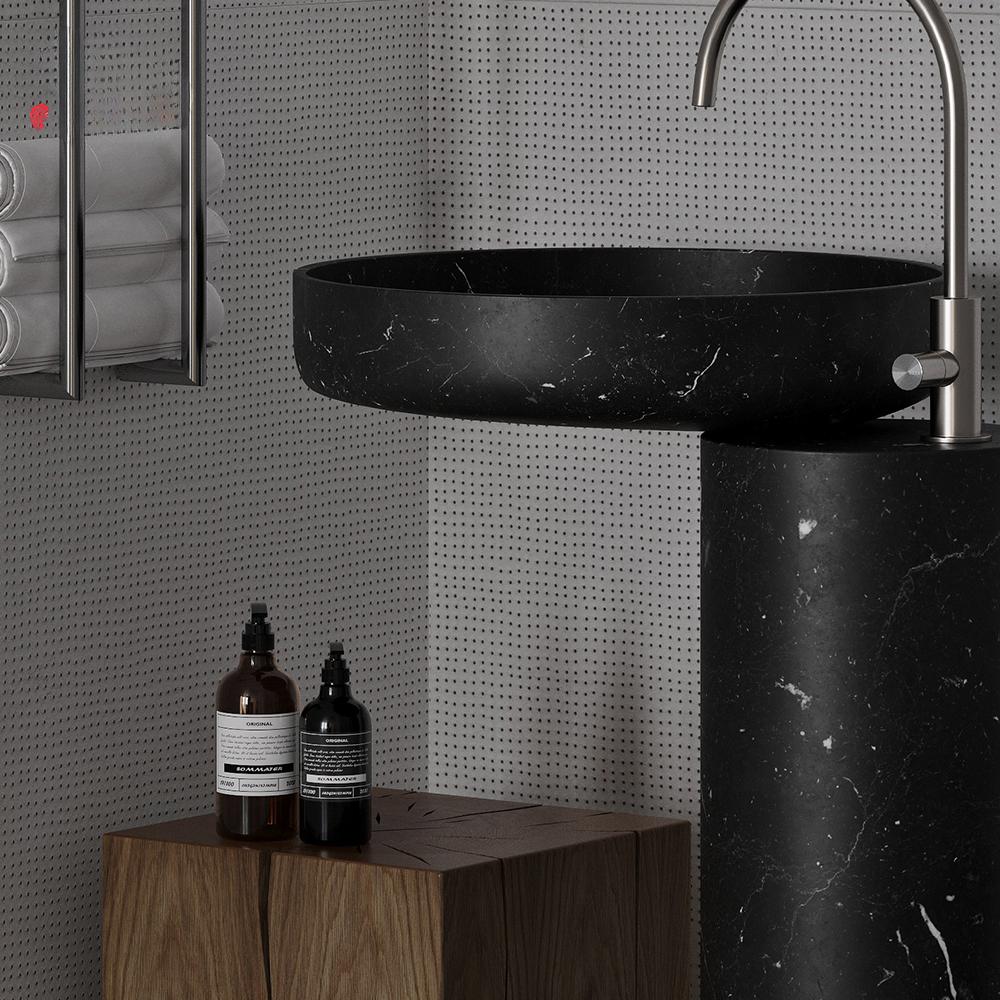 Rae Medieval Marble Pedestal Sink