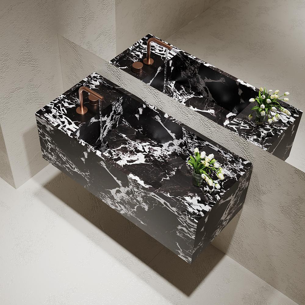 Lara Amazon Green Marble Integrated Sink