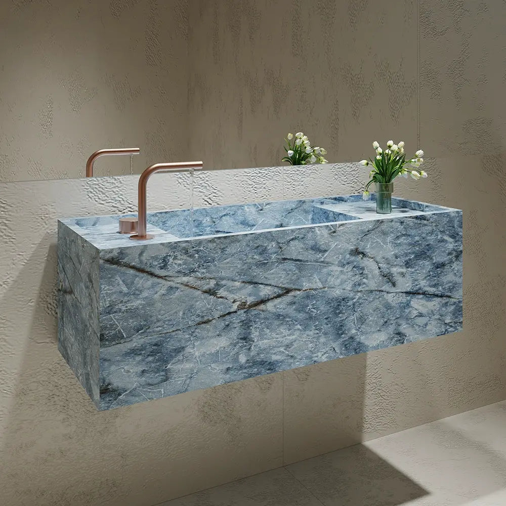 Agastya Ice Silk Blue Jade Wall-Mounted Sink