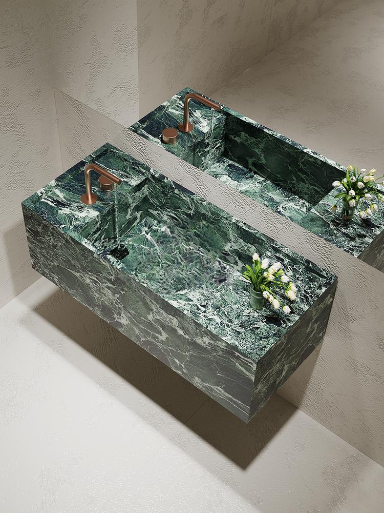 Lara Amazon Green Marble Integrated Sink