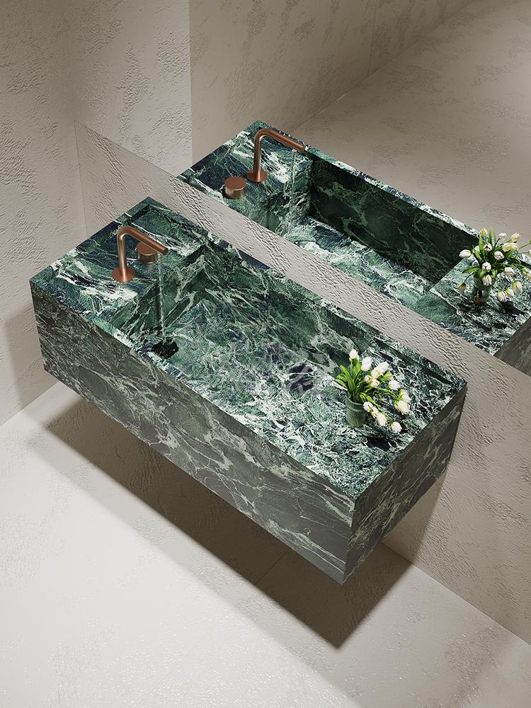 Agastya Ice Silk Blue Jade Wall-Mounted Sink