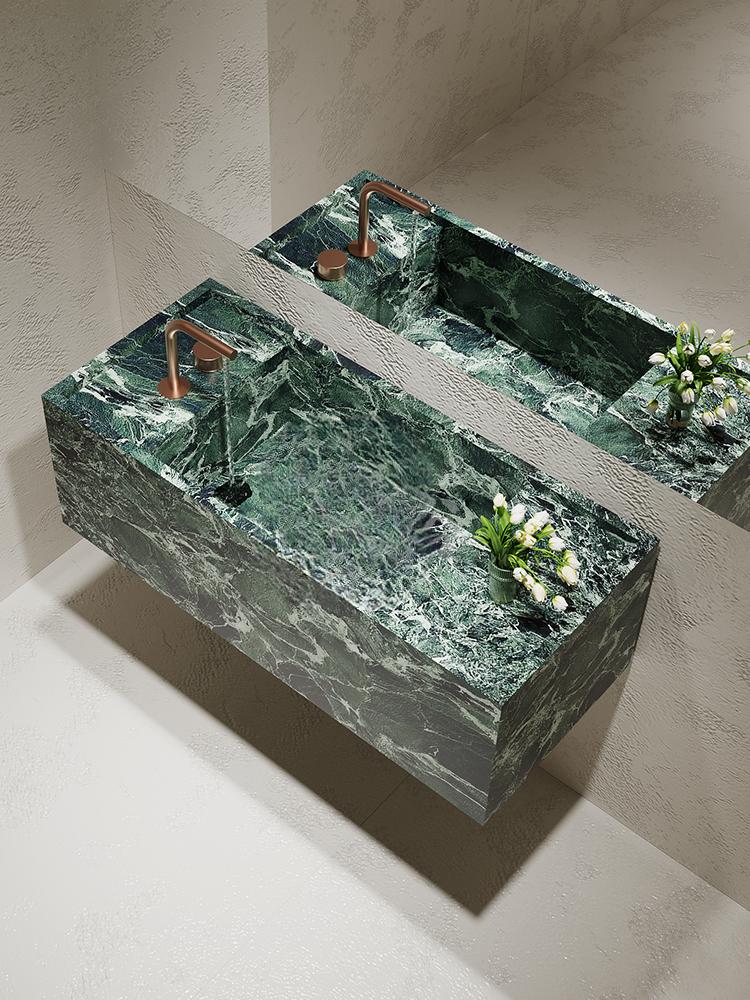 Justin Napoleon Black Bulgari Wall-Mounted Sink